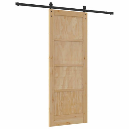 Sliding Door Manual Natural and black 78 x 202 cm