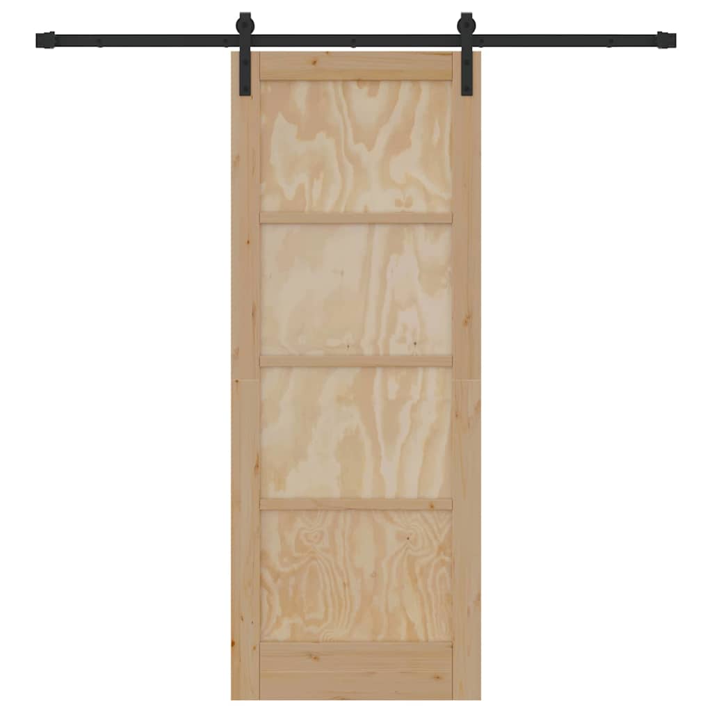 Sliding Door Manual Natural and black 78 x 202 cm