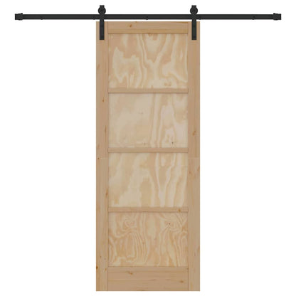 Sliding Door Manual Natural and black 78 x 202 cm