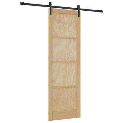 Sliding Door Manual Natural and black 78 x 232 cm