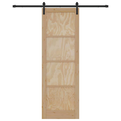 Sliding Door Manual Natural and black 78 x 232 cm