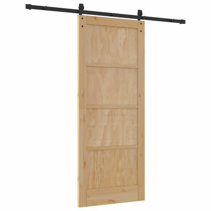 Sliding Door Manual Natural and black 83 x 202 cm