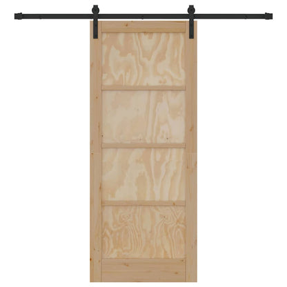 Sliding Door Manual Natural and black 83 x 202 cm