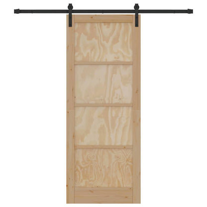 Sliding Door Manual Natural and black 83 x 211 cm