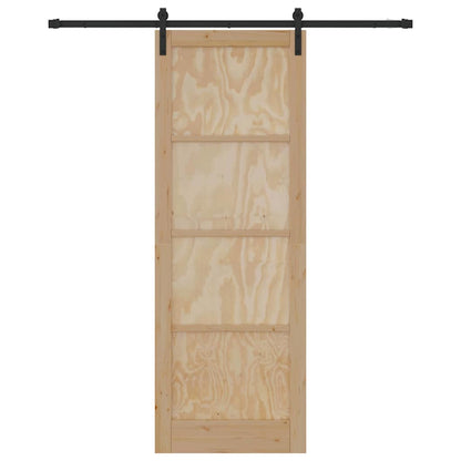 Sliding Door Manual Natural and black 83 x 232 cm