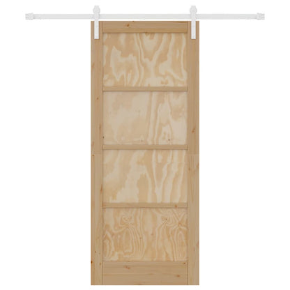 Sliding Door Manual Natural and white 83 x 202 cm