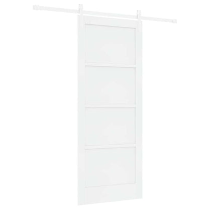 Sliding Door Manual White 83 x 202 cm Solid pine wood and steel