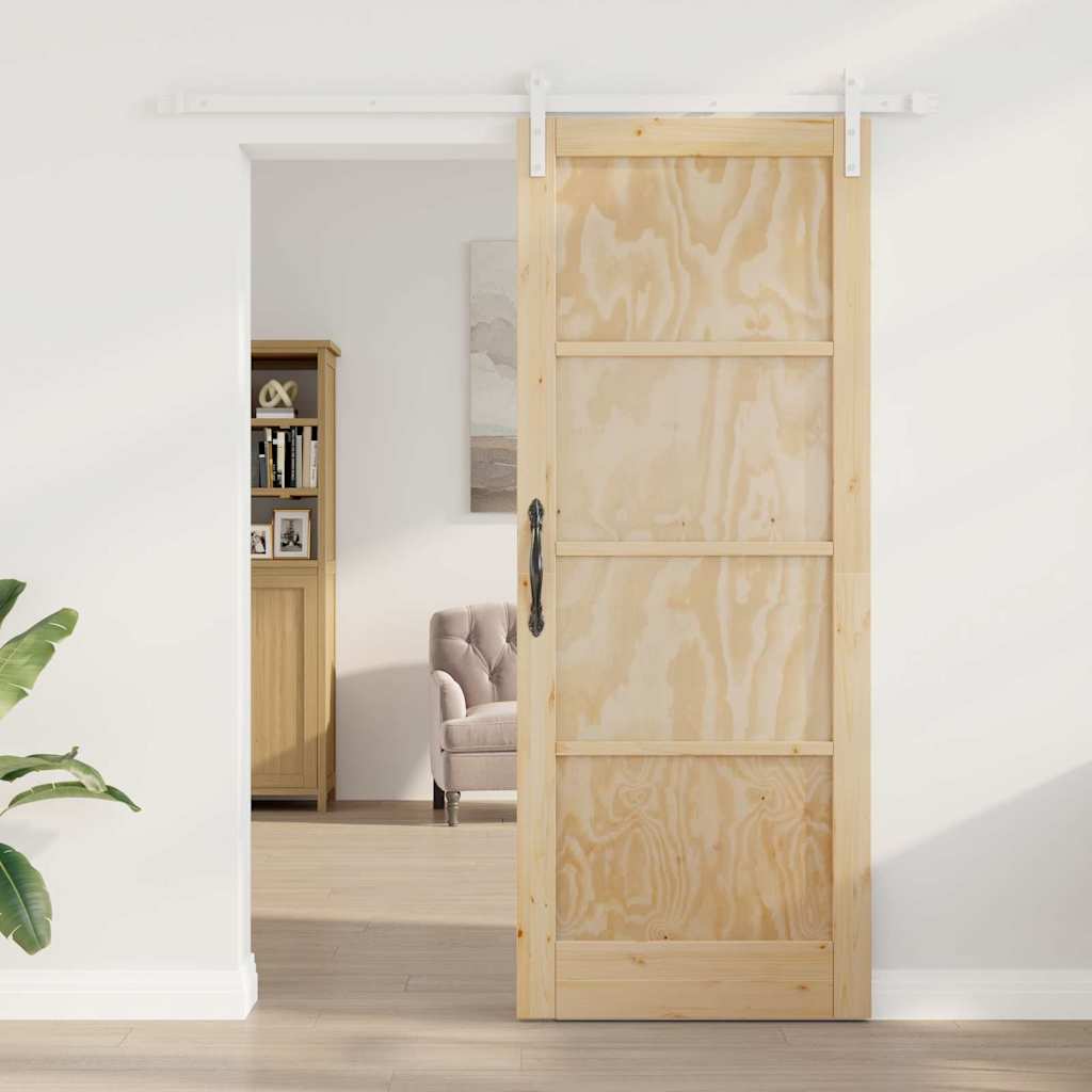 Sliding Door Manual Natural and white 83 x 211 cm