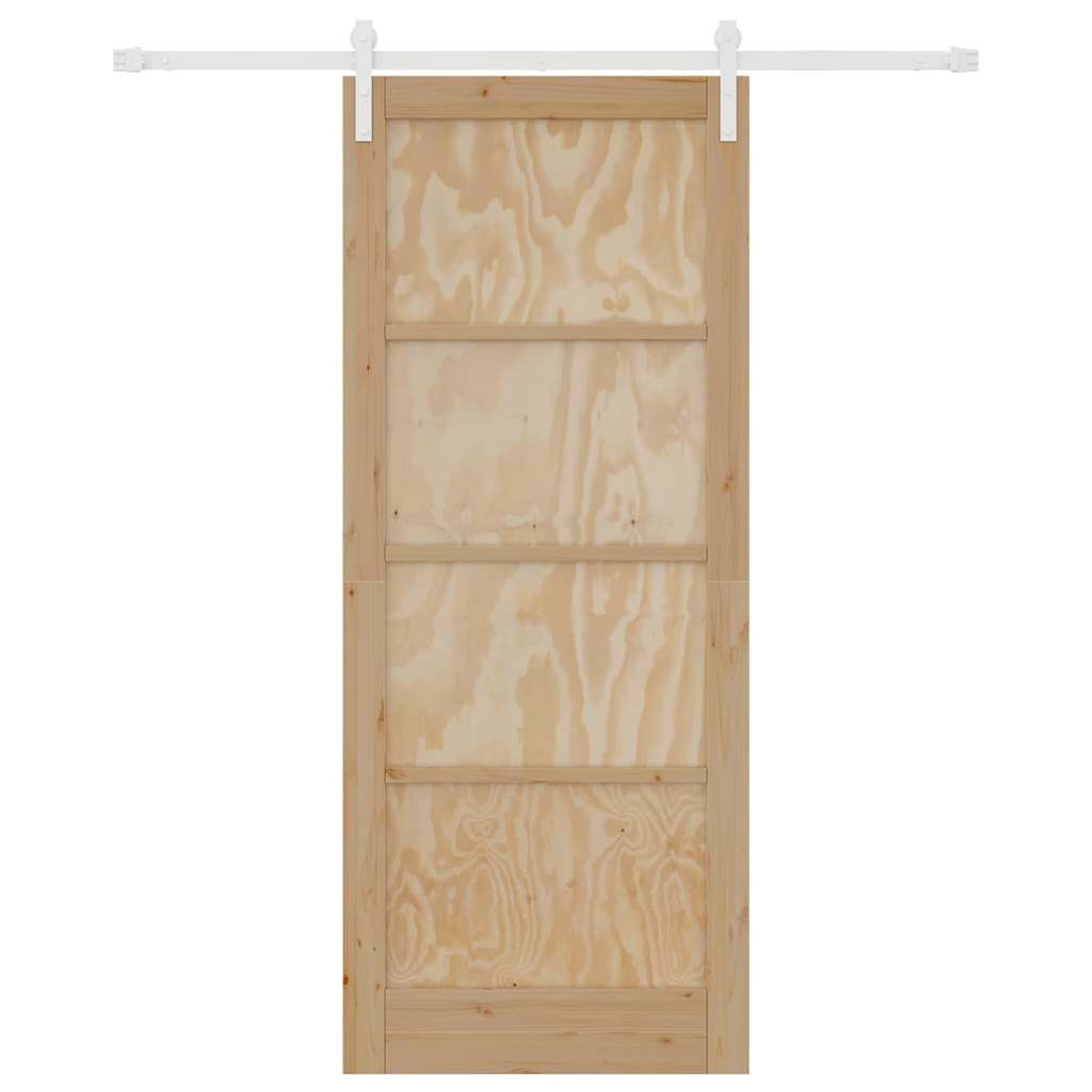 Sliding Door Manual Natural and white 86 x 211 cm