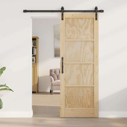 Sliding Door Manual Natural and black 73.5 x 198.5 cm