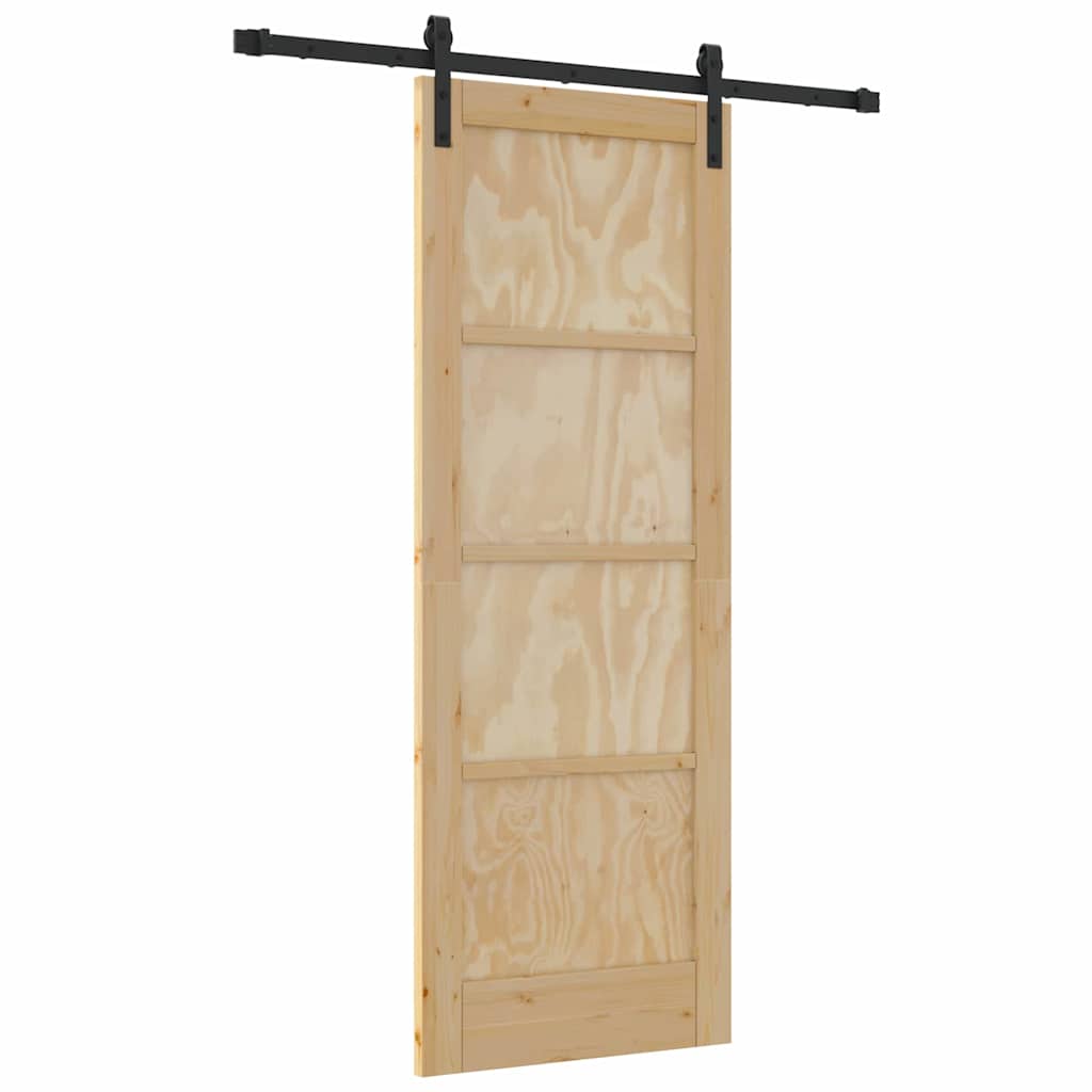 Sliding Door Manual Natural and black 73.5 x 198.5 cm
