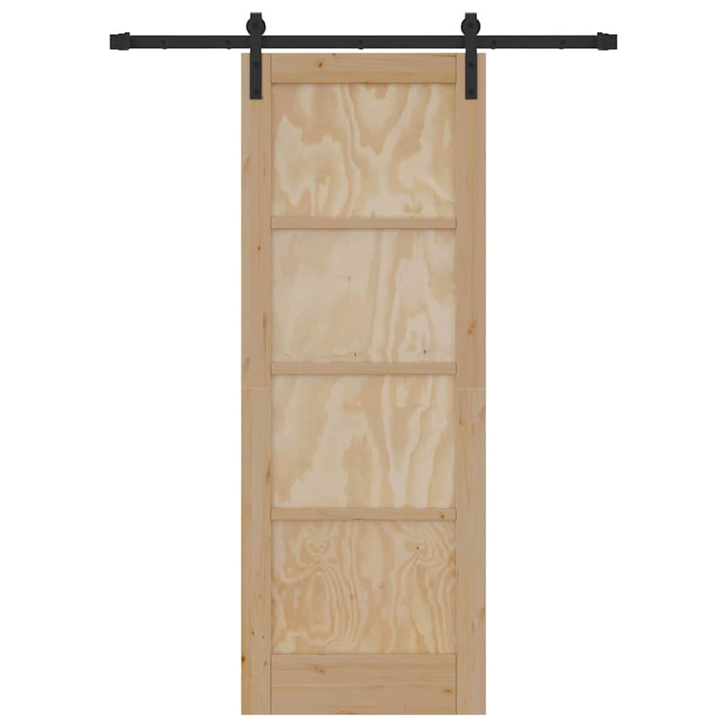 Sliding Door Manual Natural and black 73.5 x 198.5 cm