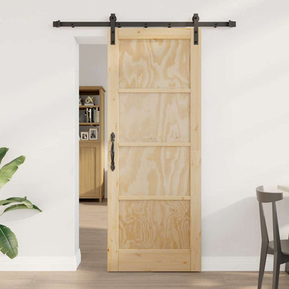 Sliding Door Manual Natural and black 78 x 202 cm