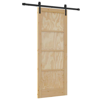Sliding Door Manual Natural and black 78 x 202 cm
