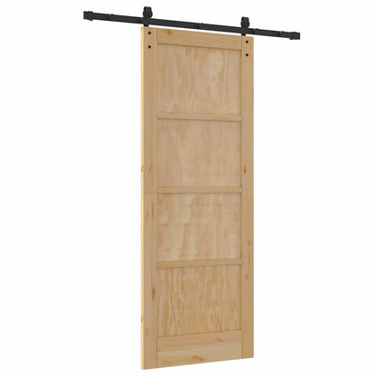 Sliding Door Manual Natural and black 78 x 202 cm