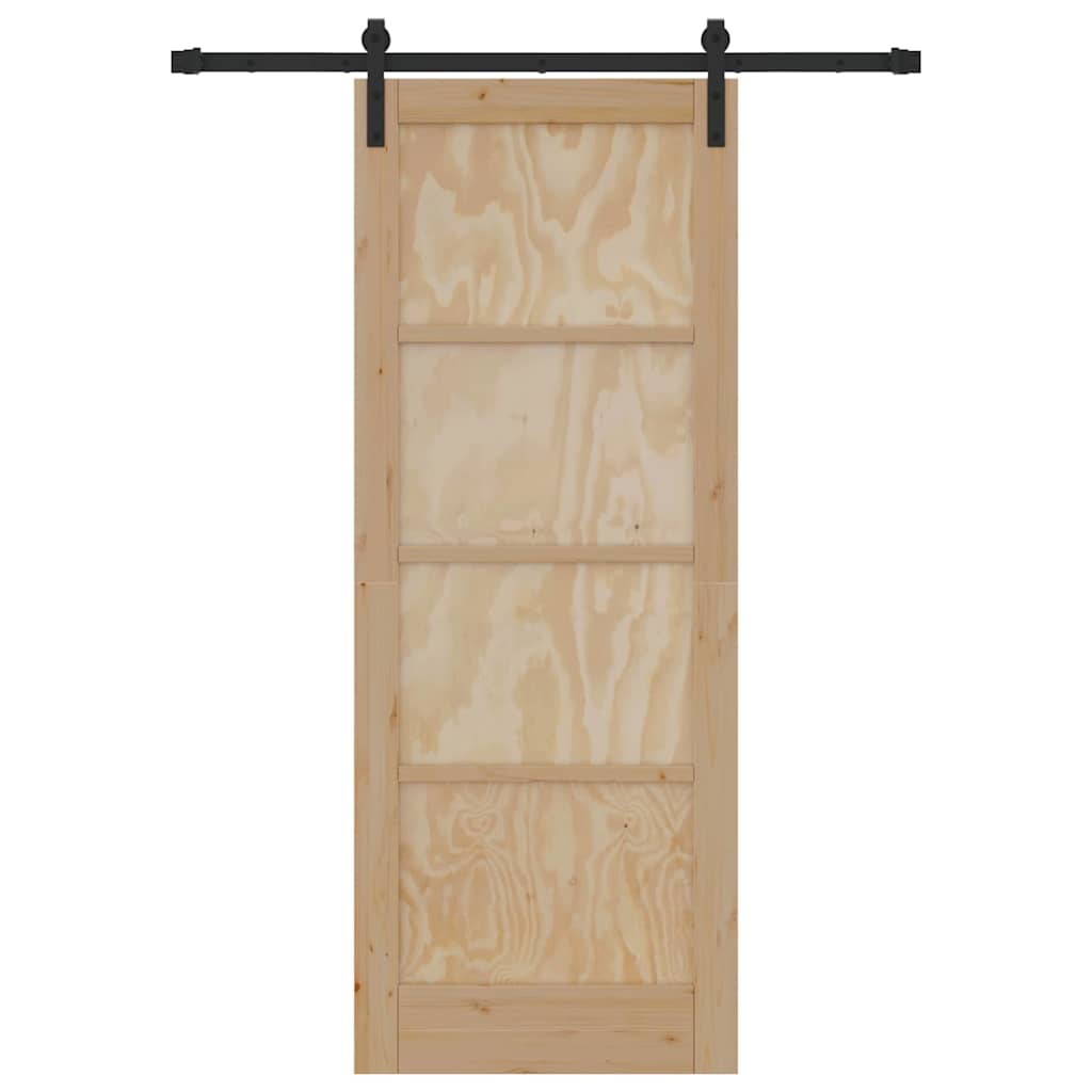 Sliding Door Manual Natural and black 78 x 202 cm