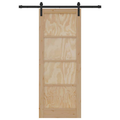 Sliding Door Manual Natural and black 78 x 202 cm