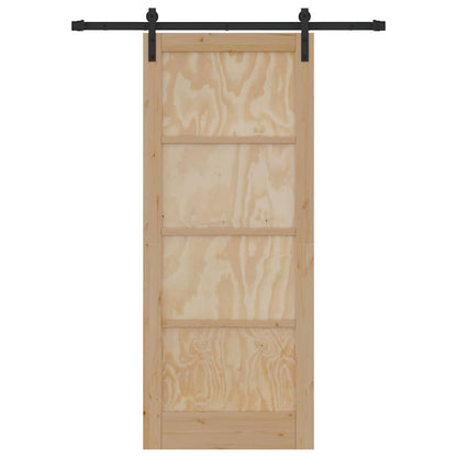 Sliding Door Manual Natural and black 83 x 202 cm