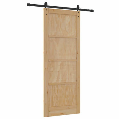 Sliding Door Manual Natural and black 83 x 211 cm