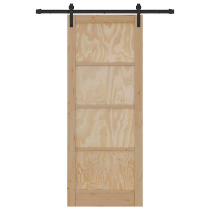 Sliding Door Manual Natural and black 83 x 211 cm