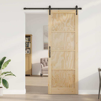 Sliding Door Manual Natural and black 83 x 232 cm