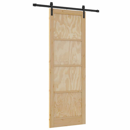 Sliding Door Manual Natural and black 83 x 232 cm