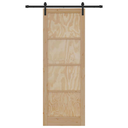 Sliding Door Manual Natural and black 83 x 232 cm