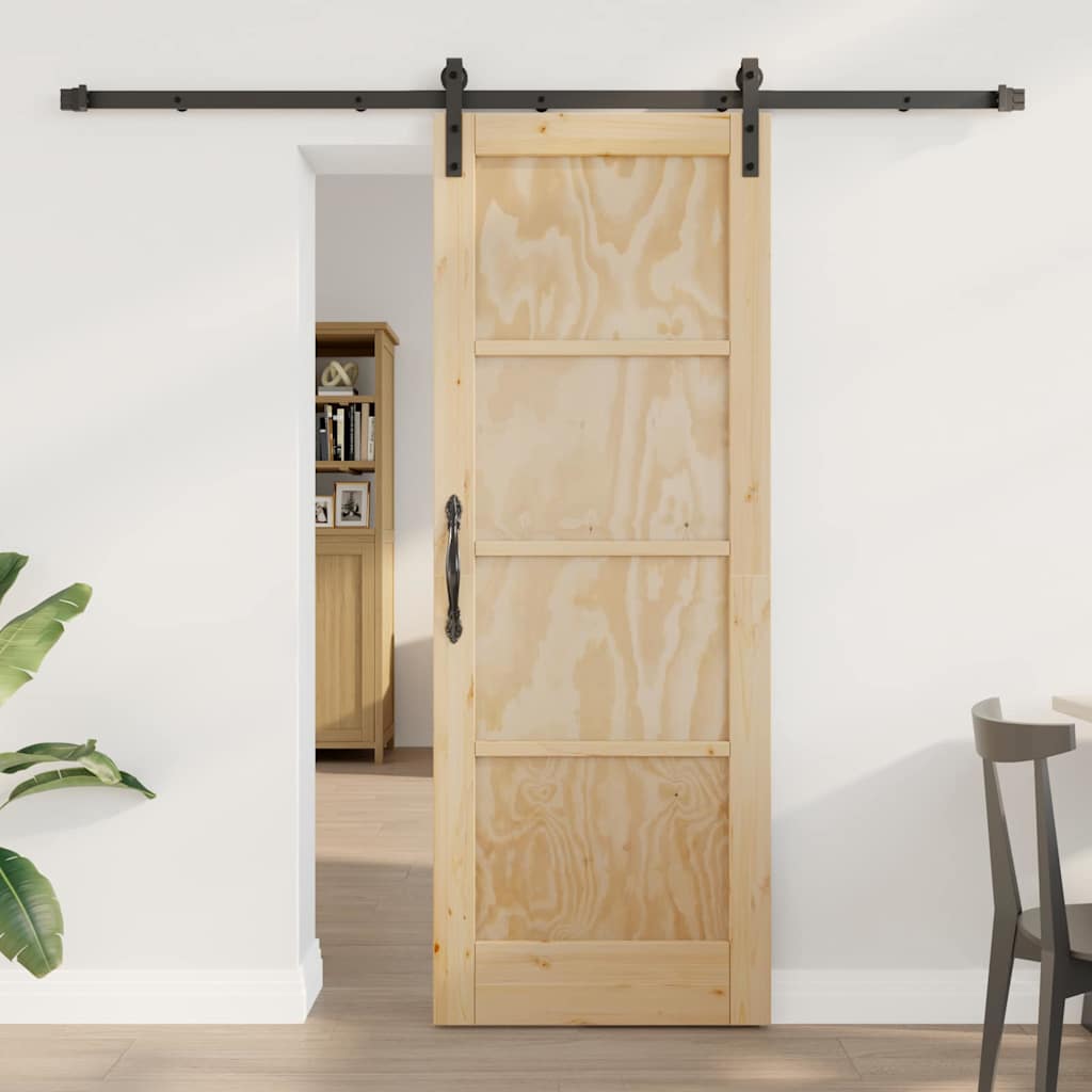 Sliding Door Manual Natural and black 73.5 x 198.5 cm