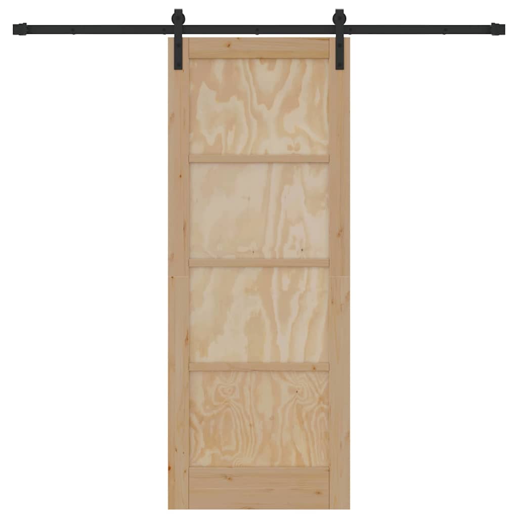 Sliding Door Manual Natural and black 78 x 202 cm