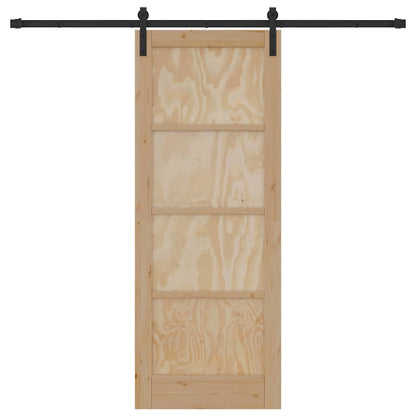 Sliding Door Manual Natural and black 78 x 202 cm
