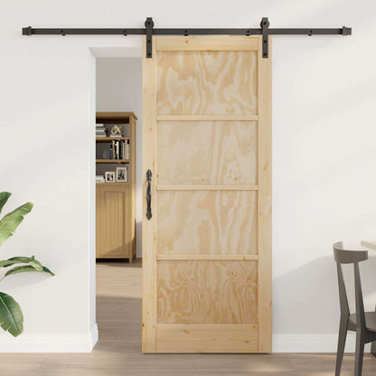 Sliding Door Manual Natural and black 83 x 202 cm