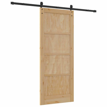 Sliding Door Manual Natural and black 83 x 202 cm