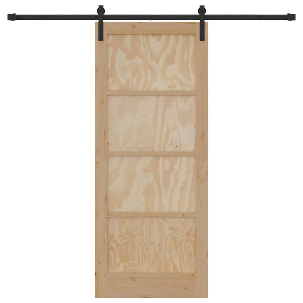 Sliding Door Manual Natural and black 83 x 202 cm