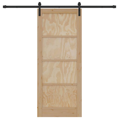 Sliding Door Manual Natural and black 83 x 202 cm