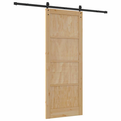 Sliding Door Manual Natural and black 83 x 211 cm