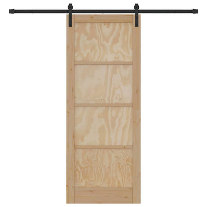 Sliding Door Manual Natural and black 83 x 211 cm