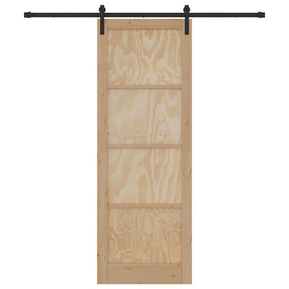 Sliding Door Manual Natural and black 83 x 232 cm