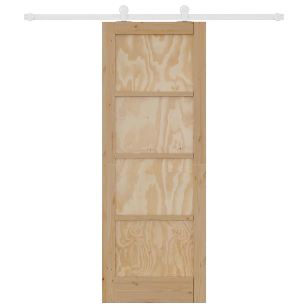 Sliding Door Set Manual Natural and white 73.5 x 198.5 cm
