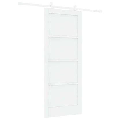 Sliding Door Set White 83 x 202 cm Solid pine wood and steel
