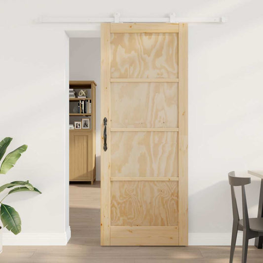 Sliding Door Set Manual Natural and white 83 x 211 cm