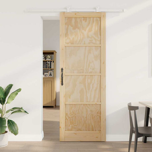 Sliding Door Set Manual Natural and white 83 x 232 cm