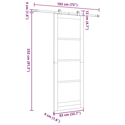 Sliding Door Set Manual Natural and white 83 x 232 cm