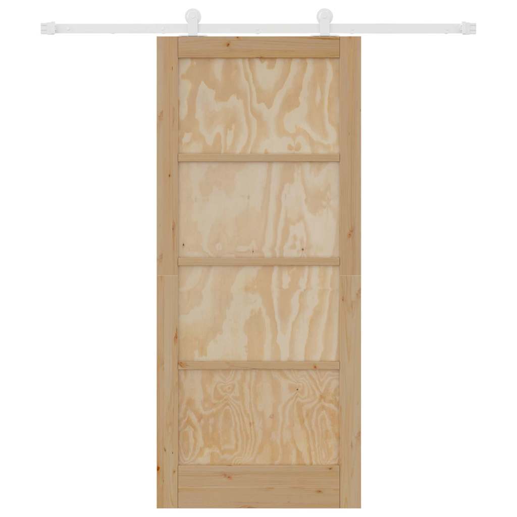 Sliding Door Set Manual Natural and white 86 x 198.5 cm