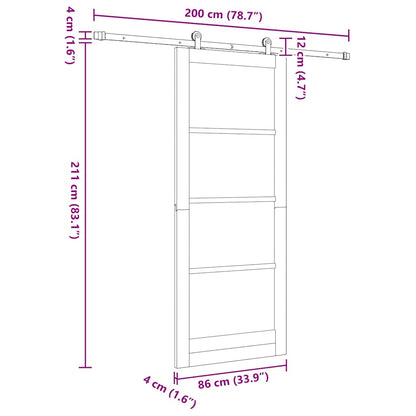 Sliding Door Set Manual ORKDAL Natural and white 86 x 211 cm