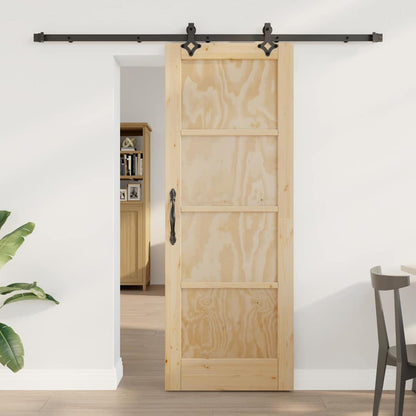 Sliding Door Manual Natural and black 73.5 x 198.5 cm