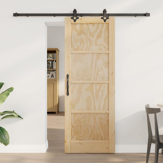Sliding Door Manual Natural and black 73.5 x 198.5 cm