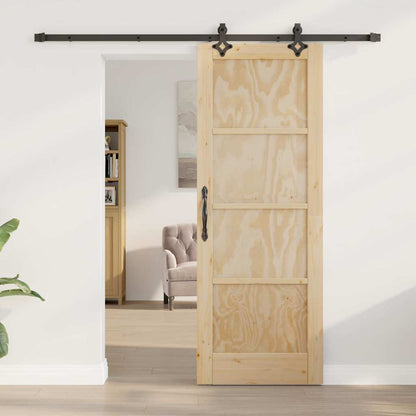 Sliding Door Manual Natural and black 73.5 x 198.5 cm