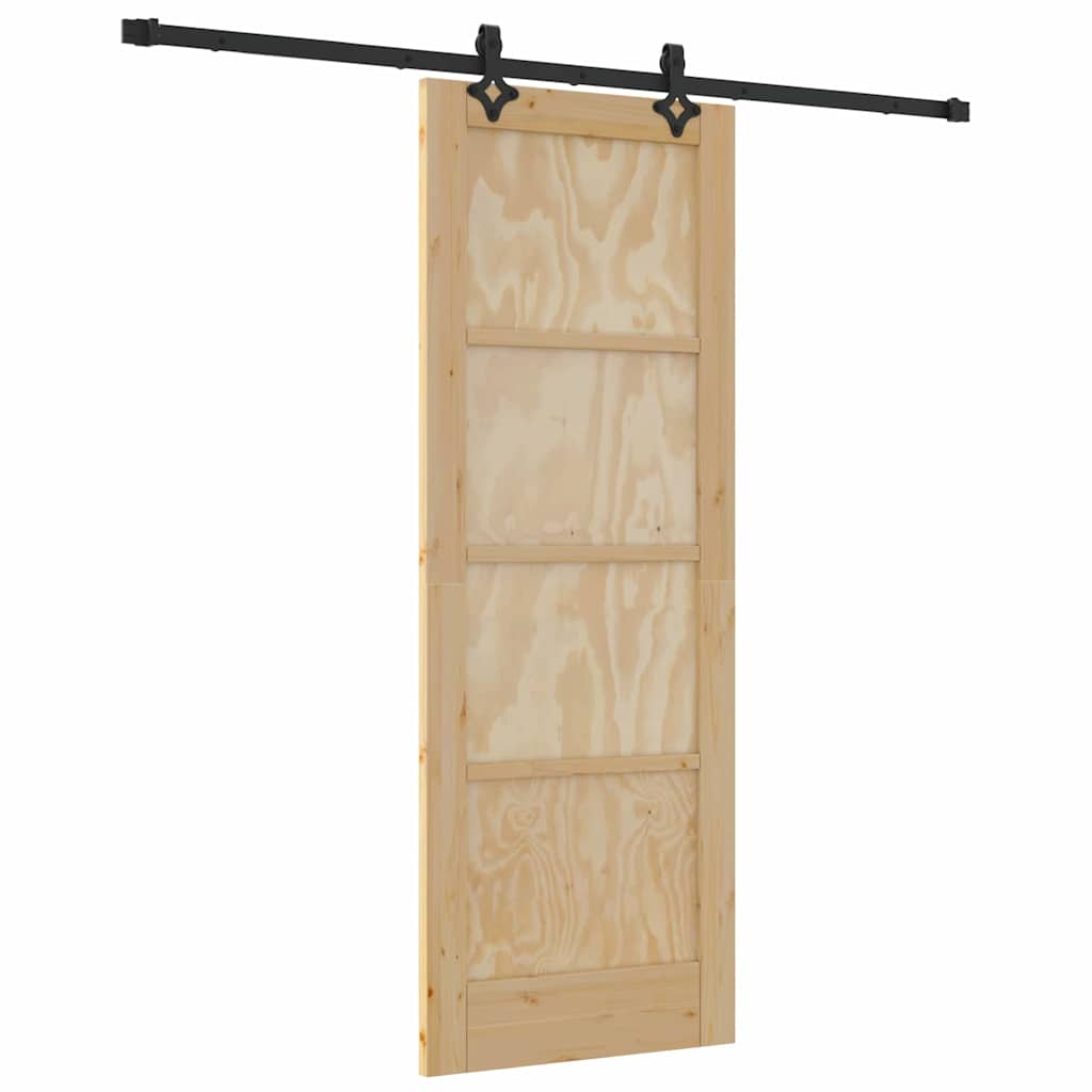 Sliding Door Manual Natural and black 73.5 x 198.5 cm