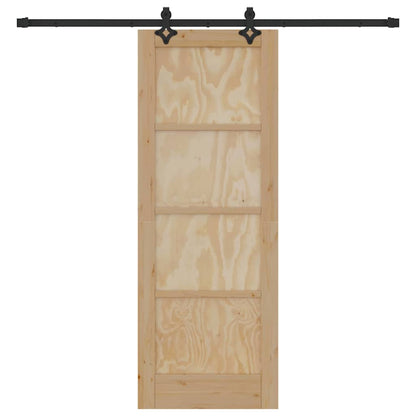 Sliding Door Manual Natural and black 73.5 x 198.5 cm