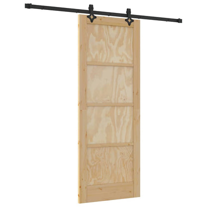 Sliding Door Manual Natural and black 78 x 202 cm